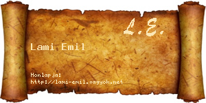 Lami Emil névjegykártya
